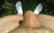 Photos de la bite de Mecbinancy, Ma bite et mon pubis légérement taillé en extérieur